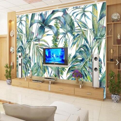 3D European Tropic Tree Leaves Hand Painting Photo Wallpaper for Living Room TV Sofa Backdrop Murals Custom Size