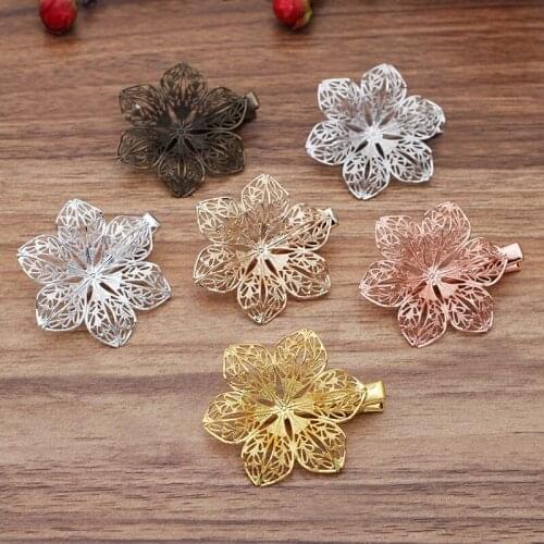 40pcs Retro Women Girls Hair Clips Metal Flower Hairpins Headpiece Bobby Pins DIY Headdress Jewelry Styling Accessories Tools