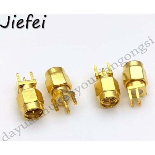 50-1000pcs SMA male plug RF Coax Connector Edge PCB Cable Straight Gold plated NEW wholesale