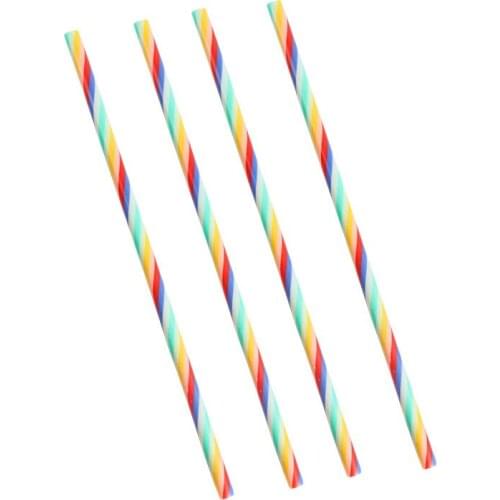 50pcs Disposable Rainbow Straws Thick Tube Spiral Striped Multi-Color Rainbow Drinking Straws Kitchen Accessories