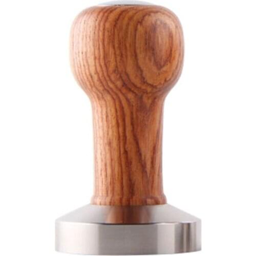51MM 58MM Coffee Tamper Wooden Handle Espresso Powder Flat Press Hammer Stainless Steel Food Grade Coffee Tools Coffee Ware