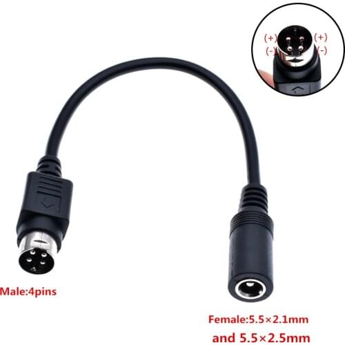 Female 5.5*2.5mm to male 4-Pin Cable Lead For SATO TG-5011-19V-ES Just a 4-Pin cable For TV LCD VCR power supply