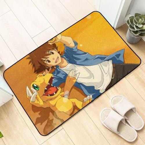 Anime Digimon Taichi Yagami Agumon Floor Mat Carpet Decor Bedroom Anti-slip Rugs Doormat Kitchen Mats