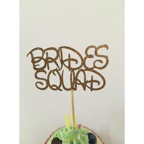 Glitter brides squad engagement Cupcake Toppers wedding bridal shower Party treat toothpicks photo booth props
