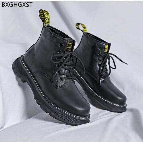 Fashion Ankle Boots Winter Boots for Men Male Leather Casual Shoes Men Black Luxury Designer Boots Platform Shoes for Man 2021
