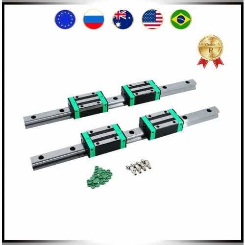 CNC guides 2 PCS HGR15 1500mm linear guide rail + 4 pcs HGH15CA / HGW15CC sliders block bearings for CNC Router