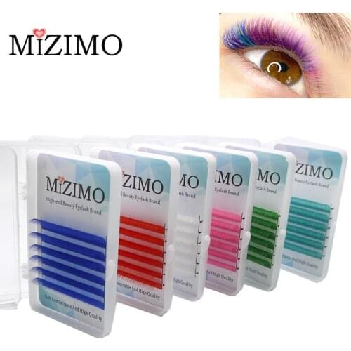 Color eyelashes eyelashes long purple blue independent eyelashes artificial suede grafting eyelashes colorful eyelash extension