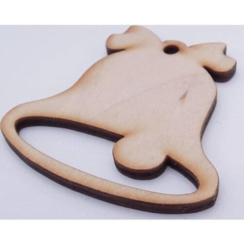 50 pcs Wooden Bell Decoration wooden ornaments