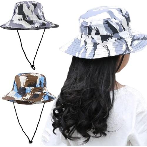 Outdoor Childrens Camouflage Big Hat UPF50 + UV Ray Sun - Proof Sun Hat Bucket Big Brim Hat For Boys Kids Fishing Cap