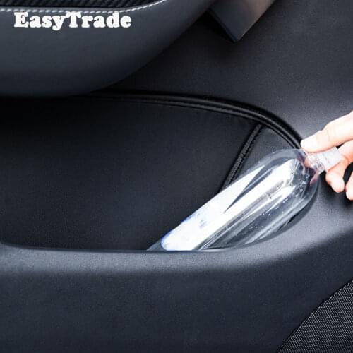 For Tesla Model 3 Y 2021 Car Door Cup Mat Gate Slot Pad PU Storage Box Mat Door Side Organizer Protector Interior Accessories