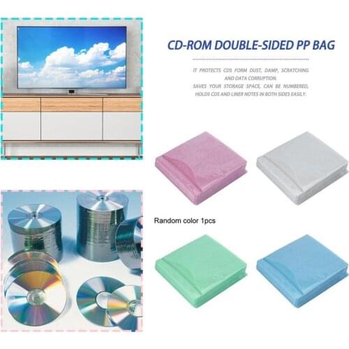 100Pcs CD DVD Double Sided Cover Storage Case PP Bag Sleeve Envelope Provide Storage & Protection for Your CD & DVD