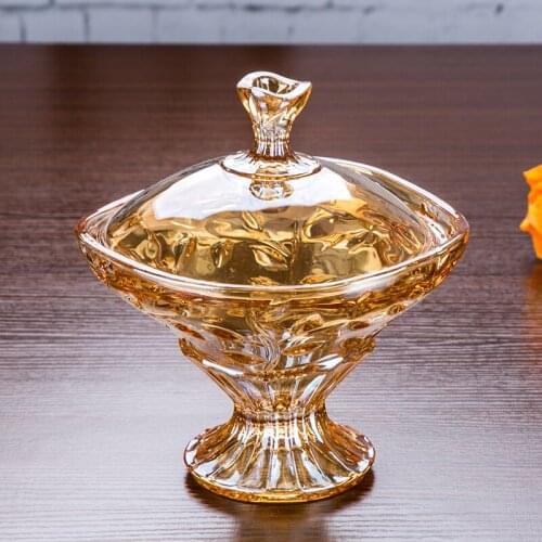 Europe Lead free glass candy jar storage tank dried fruit snacks home storage tanks Coffee sugar pot Creative Swan decoration