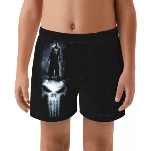 Punisher Hot sell swimming Trunks boys Beach shorts Hi-Q Swimwear with Pocket trunks cute springs Sports suit kid Swimsuit