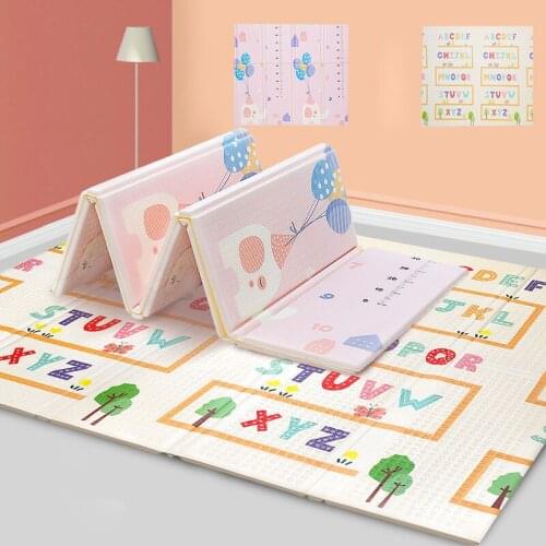 Play Mat Baby Floor Blanket Foldable Baby Play Mat Childrens Crawling Pad Cartoon Room Decor Soft XPE Foam Nursery Mats