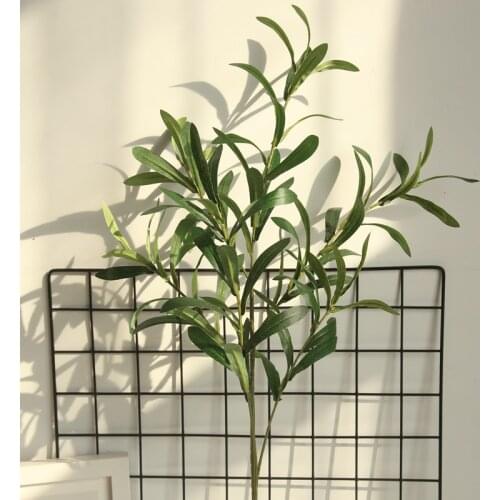 6-fork Artificial Fake Flowers Olive Leaf branch Olive Leaves Foliage Home Decoration Wedding Bouquets Plant