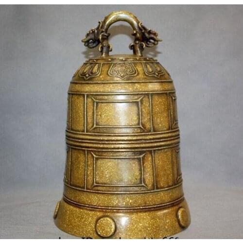 China Tibetan Buddhism Palace Bronze Copper Gild Temple Statue Buddha Clock Bell