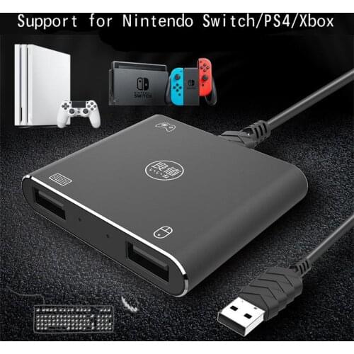 Keyboard and Mouse Converter Wired Converter Hub for Nintendos Ns Switch/ Xbox One/ Ps4 Pro