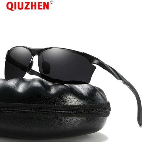 Mens Aluminum Half-rim Sun Glasses with Polaroid UV400 Protection Lens Sports Sunglasse for Fishing Polarized Sunglass 5597