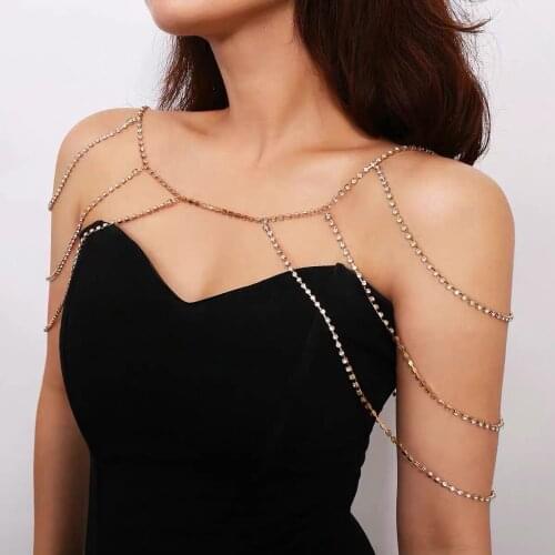 National geomantic diamond shoulder chain womens fashion sexy Necklace shoulder chain pendant Bohemian tassel shoulder chain