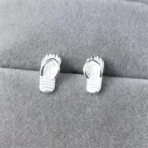 New Creative Temperament Popular 925 Sterling Silver Jewelry Not Allergic Cute Slippers Sweet Personality Stud Earrings SE196