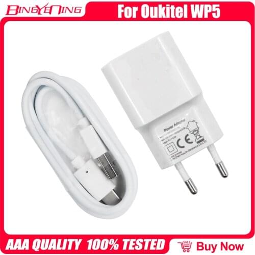 Original USB Adapter Charger EU Plug Travel Switching Power Supply+USB Cable Data Line For Oukitel WP5/C18 Pro Phone