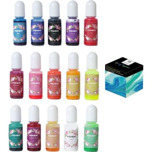 Epoxy Resin Colorant 15 Colors Epoxy Resin Pigment Epoxy Resin Dye for Resin Jewelry DIY Crafts Art Making 10ml Each