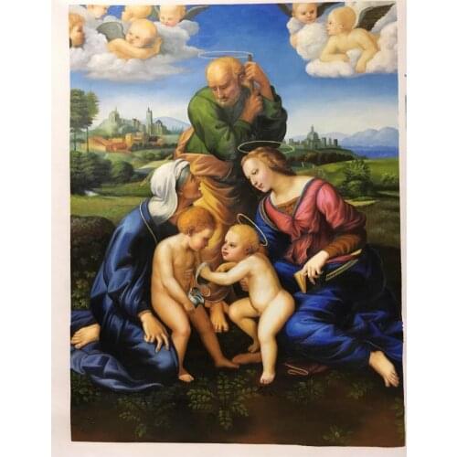 Promotion Raphael most famous work Canigiani Holy Family Madonna Angel Painting fine art Handpainted Oil on Canvas High quality