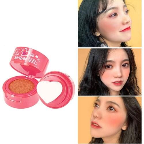 Blush Air Cushion Rouge Waterproof Natural Brighten Palette Contour Skin-friendly Matte Long-lasting Easy to Carry Makeup 12g