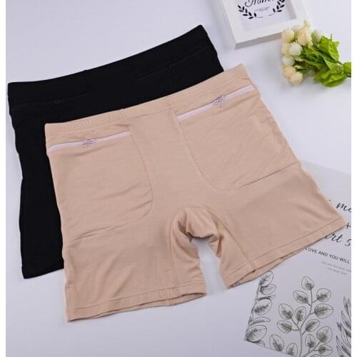 New panties high waist anti-theft safety pants pocket leggings light proof thin XL boxer pants