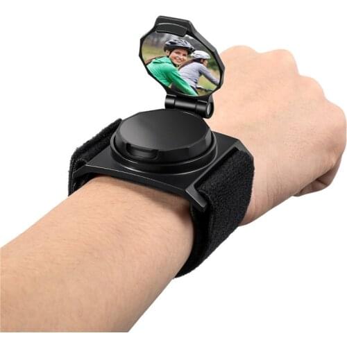 360 Rotational Bike Rear View Mirror Cycling Handlebar Wrist Mirror Portable Safety Back Rearview Mirrors Bicycle Accessories