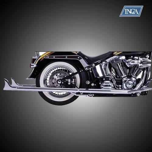 INCA Customization Motorcycle Adaptations Accessory Fish Tail Exhaust Pipe for hd heritage softail slim deluxe