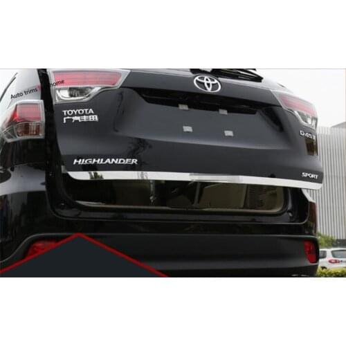 Yimaautotrims Rear Tail Trunk Door Strip Cover Trim Fit For Toyota Highlander KLUGER 2017 2018 2019 Exterior Chromium Styling