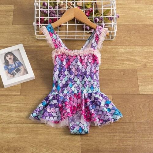 2-7 Years Girls Swimsuit Summer Brazilian Beach Swimming Suits Wear Shoulder Straps One-Piece Swimsuits for Kids Girls Swimwear