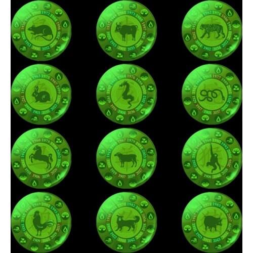 5pcs/set12 Zodiac Sign Luminous 25 MM DIY Round Glass Dome Constellation Jewelry Making Accessories Birthday Gifts
