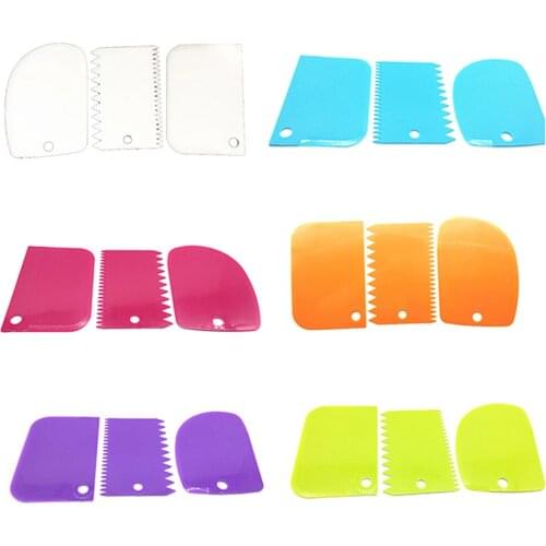6 Pieces Safe DIY Cream Scraper Irregular Teeth Edge DIY Scraper Cake Decorating Fondant pastry cutters Baking Spatulas Tools