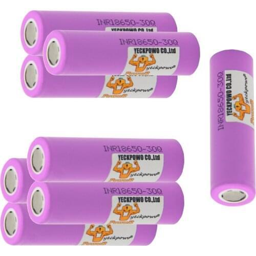 Russian Warehouse Fast Delivery inr 18650 battery 30Q li-ion batteries lithium 3000mah 3.7V 10C rate high drain flat top