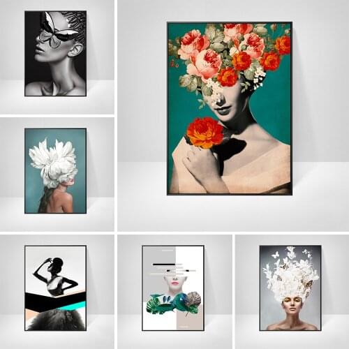 QIZITENG 5D Diy Diamond Painting Woman Flower Full Square Drill Round Diamond Embroidery Kit Mosaic Home Decorations