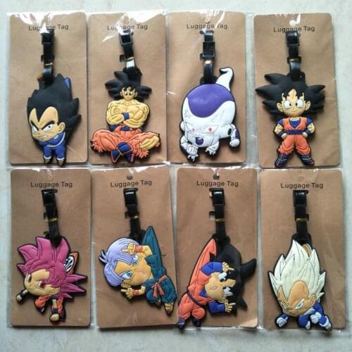 Anime Dragon Ball Frieza Goku Bulma Vegeta Iv Soft Rubber Luggage Air Travel Pass Bag Tags Hanging Bags Model Toys Gift