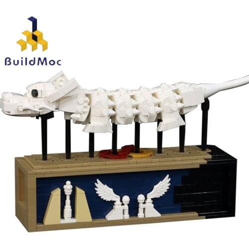 BuildMoc Jurassic Dinosaur Skeleton Creator Chinese New Year Temple Fair Flight of the Luck Dragon Dance Building Blocks Toys