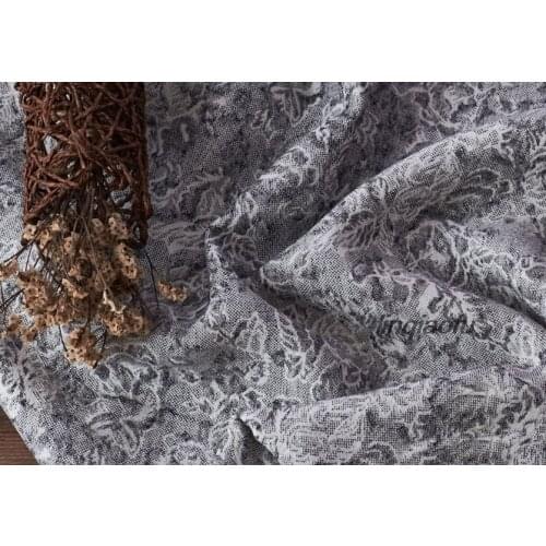 Cotton and linen fabrics, yarn-dyed jacquard texture and artistic dress clothing fabrics High-end linen clothing fabric