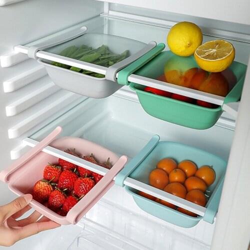 Refrigerator Pull-out Storage Box Food Storage Rack Organizer Drawer Basket Refrigerator Drawers Fresh-keeping Durable Baskets