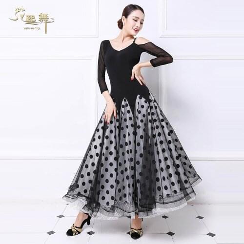 Customized Dancing Dress Girls Modern Dance Suit Social Dance Competition Dress Waltz Tango Foxtrot Costumes Hand Made D-0352