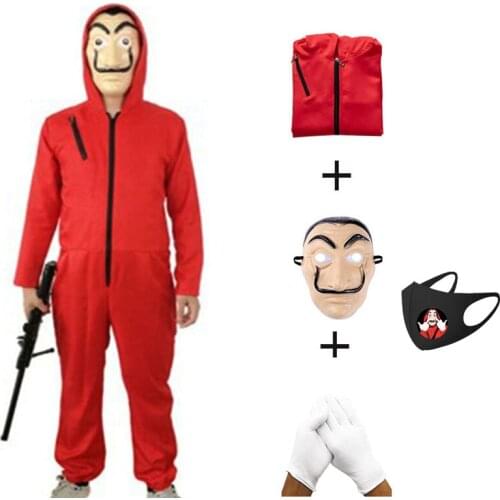 Salvador Dali La Casa De Papel Costume & Face Mask Cosplay The House of Paper Role Playing Party Adult Cosplay Money Heist S-XXL
