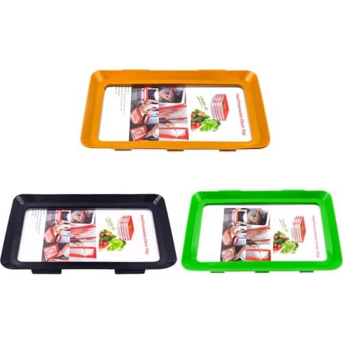 Food Preservation Tray Reusable Plastic Keeping Fresh Spacer Container Refrigerator Microwave Kitchen Food Storage Plates