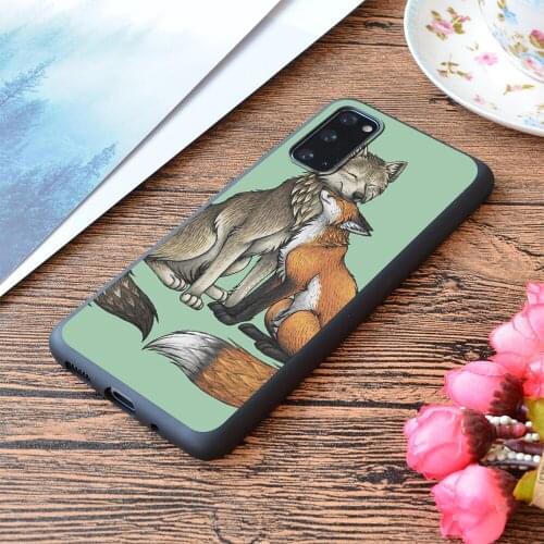 For Samsung Galaxy Wolf & Fox Print Soft Matt Phone Case