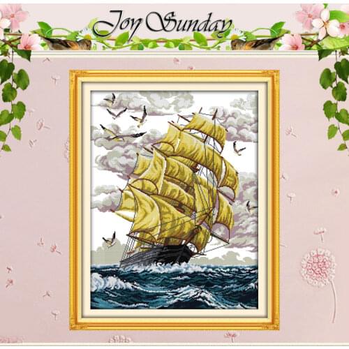 Sailing Ship(2) Patterns Counted Cross Stitch 11CT 14CT Cross Stitch Set Wholesale Cross-stitch Kits Embroidery Needlework