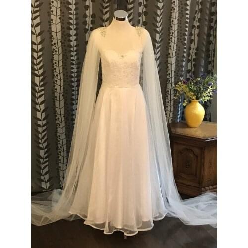 COVER ARM Wedding Cape__(One Pair)__w/Rhinestone Applique on Shoulders__60" / 80" / 100" / 120" Long Wedding Accessories