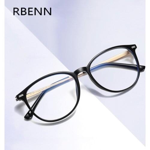 RBENN BRAND DESIGNER Blue Light Blocking Myopia Glasses Men Women Anti Blue Light Prescrioption Eyegalsses Gaming Eyewear