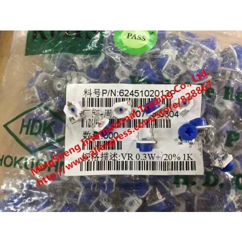 Original new 100% 065 vertical ceramic adjustable potentiometer 0.3W+20% 1K (SWITCH)