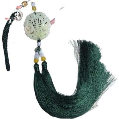 China Jade Brand tassels hanging on the waist Hanfu placket Fan Pendant